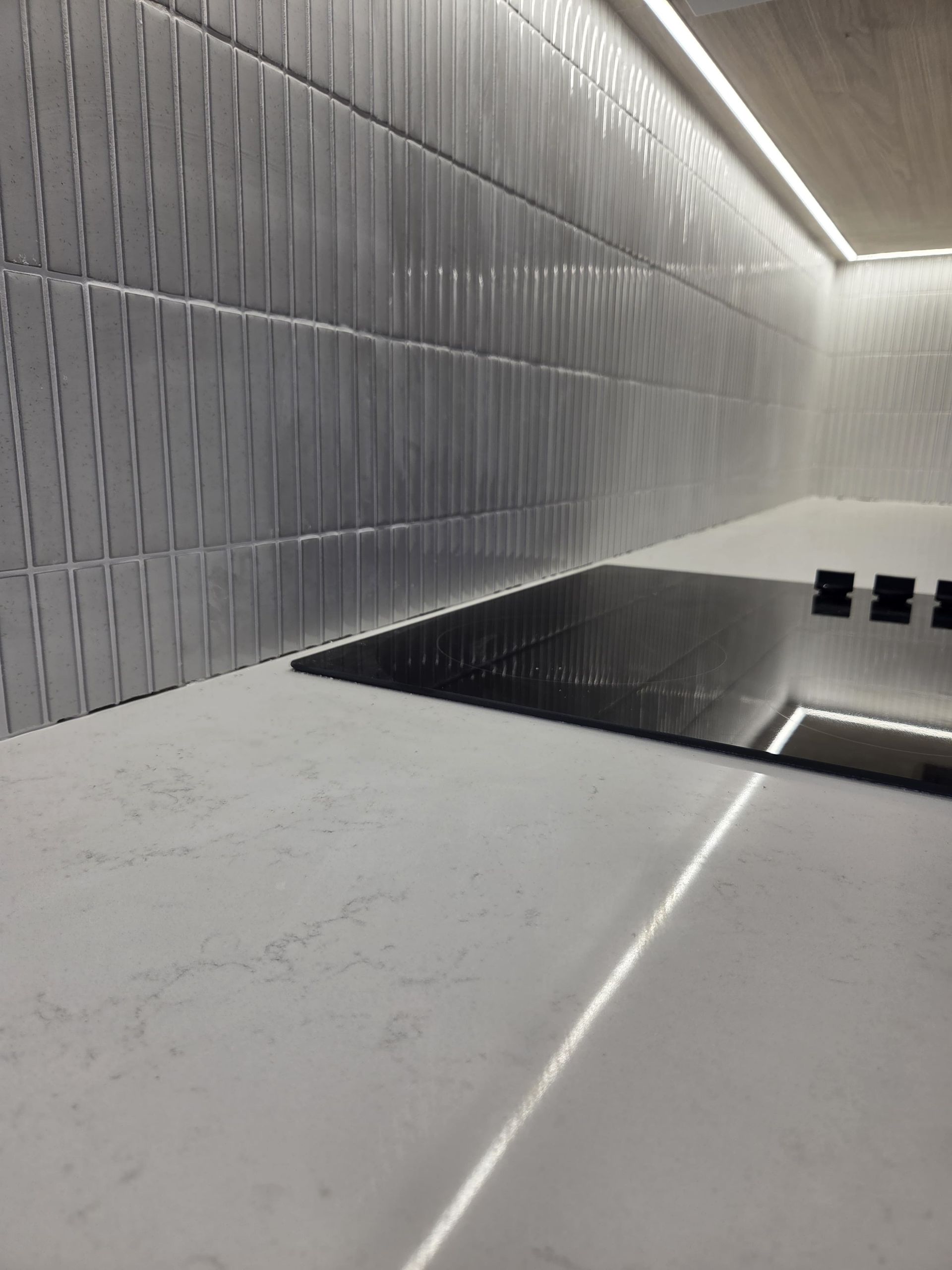 A Kitchen Countertop With a White Marble-patterned Surface — Better Stone in Caloundra West, QLD