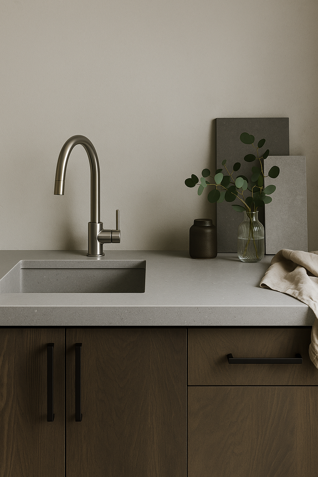 A Kitchen With White Cabinets and a Large Window — Better Stone in Caloundra West, QLD