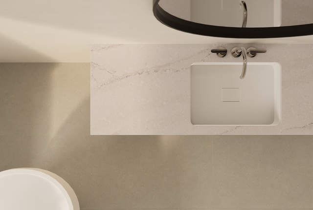 A Bathroom With a Sink, Mirror and Bathtub — Better Stone in Caloundra West, QLD