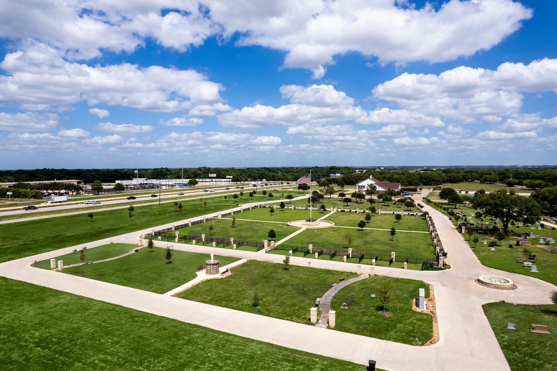 Aerial shot of New Hope Memorial Gardens