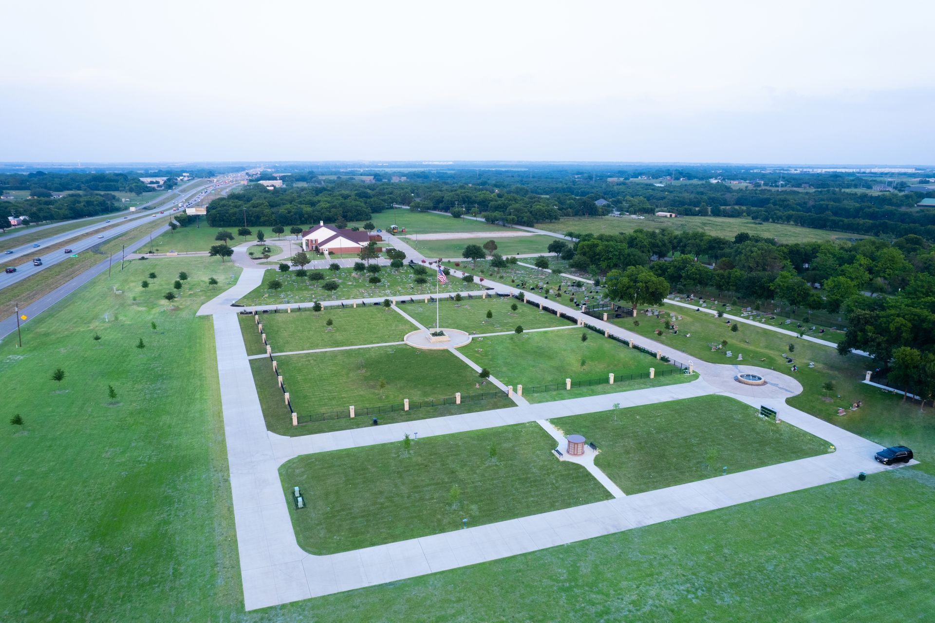 Aerial shot of New Hope Memorial Gardens