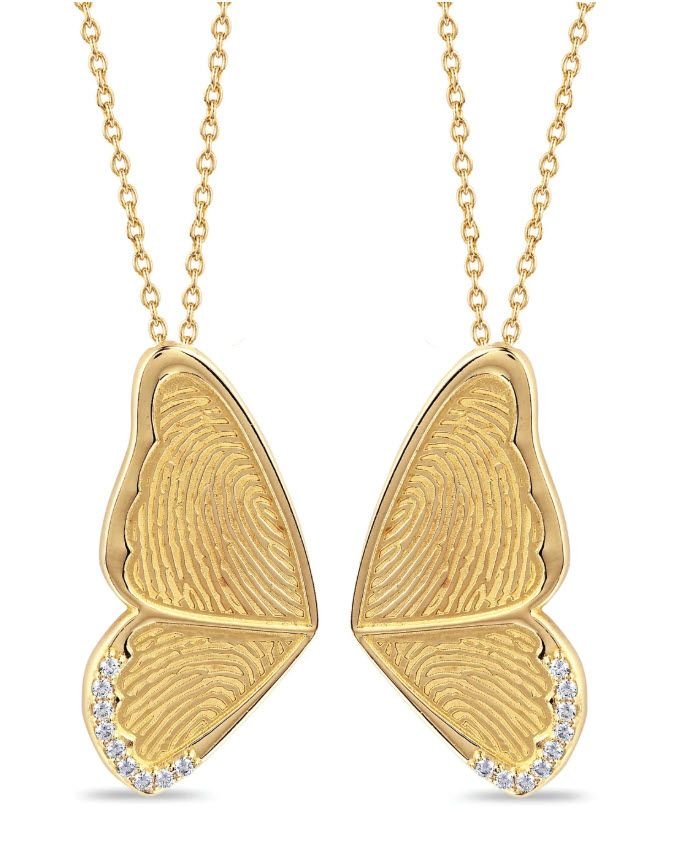 A butterfly pet memorial necklace for cremation