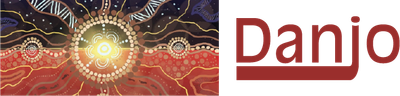 Logo with Aboriginal artwork and the name 