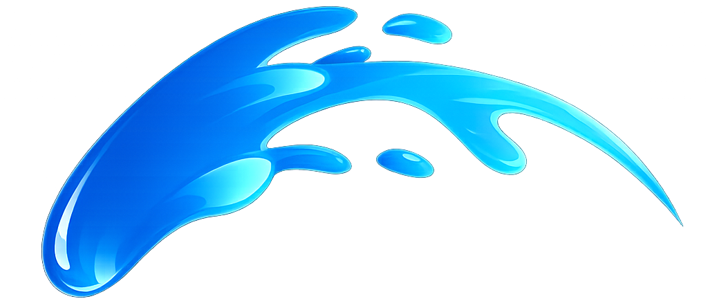 Blue water splash