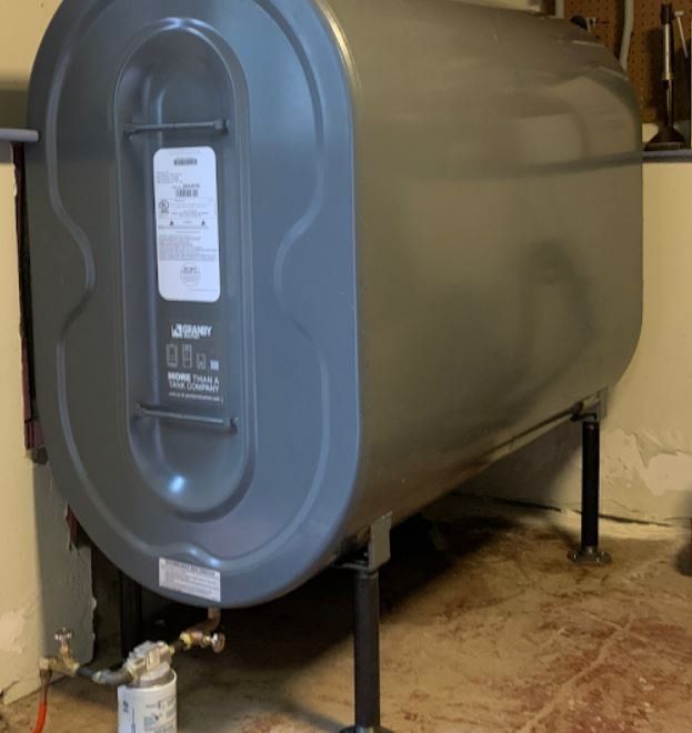 new oil tank inside the room