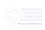 Mississippi Funeral Directors Association logo with a stylized geometric design and text.