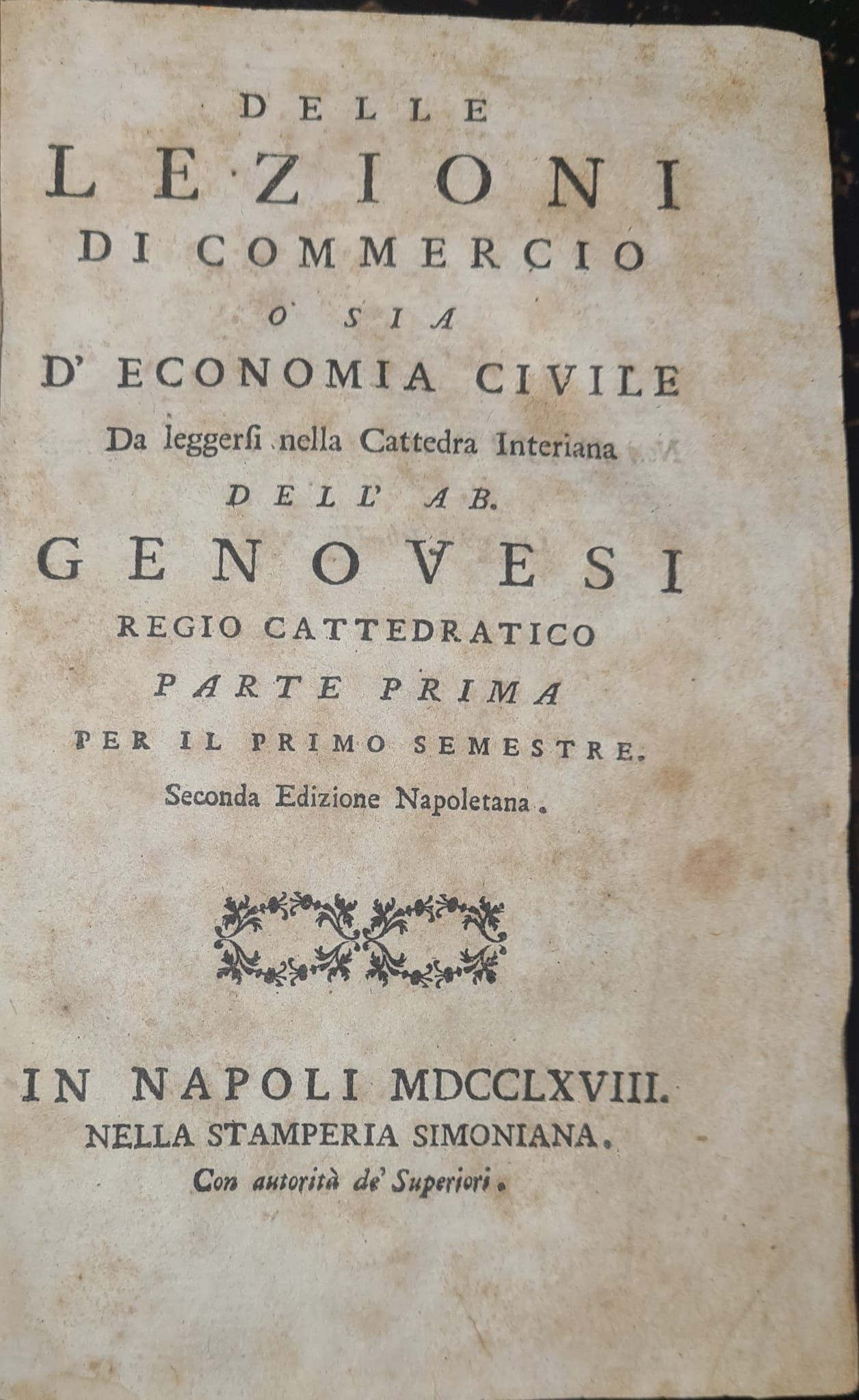 Delle lezioni di commercio o sia d'economia civile