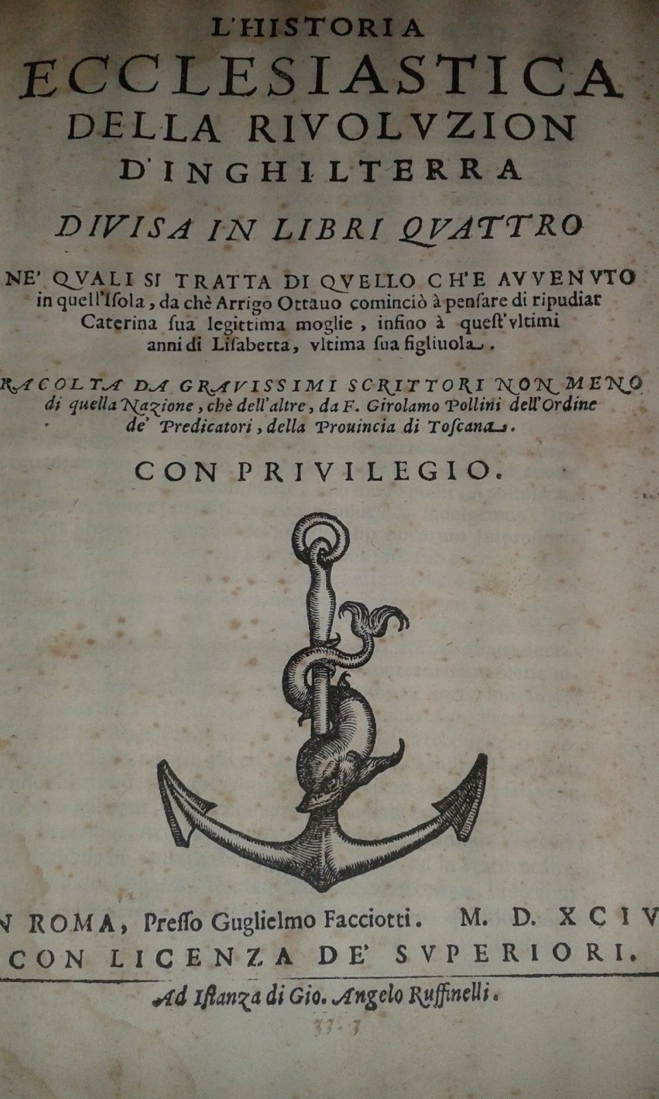 Historia Ecclesiastica della Rivoluzione d'Inghilterra