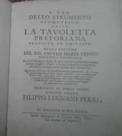 L'uso dello strumento geometrico detto la tavoletta pretoriana