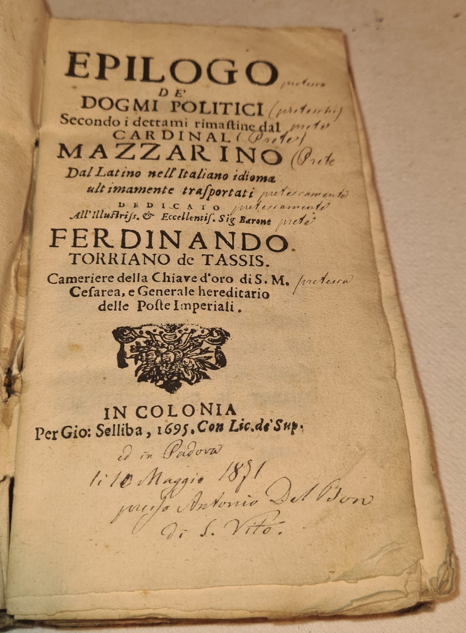 Epilogo dei dogmi politici secondo i dettami rimastine