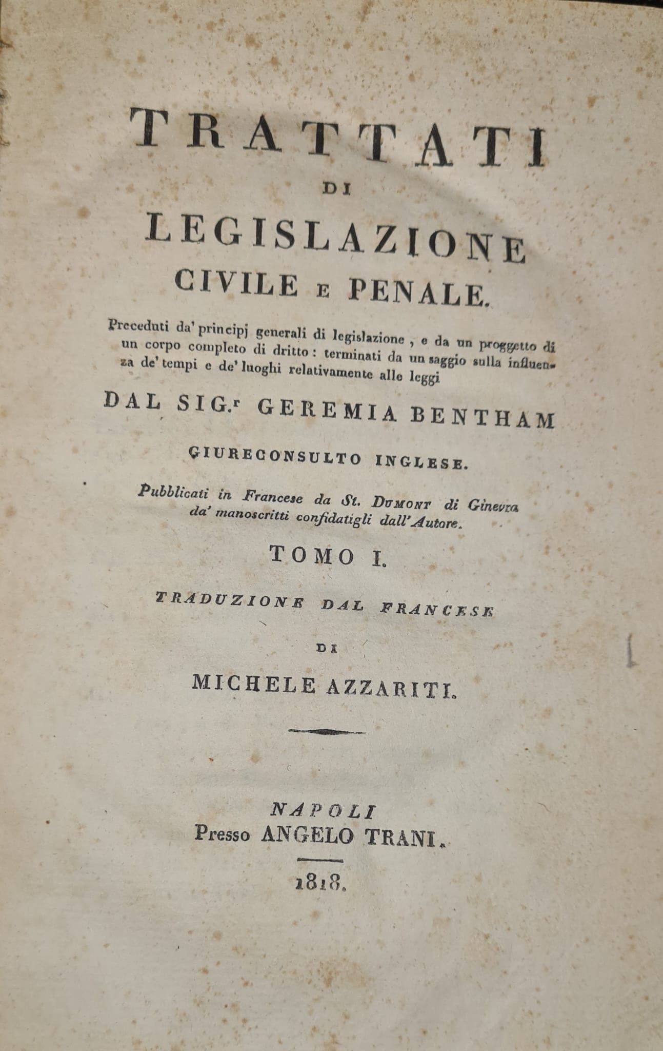 Trattati di legislazione civile e penale