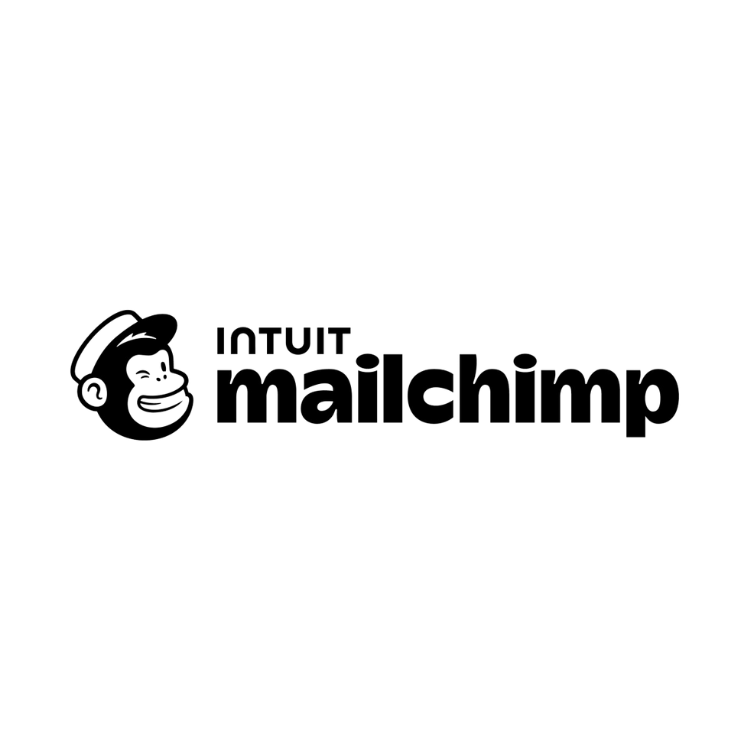 It is a black and white logo for a company called mailchimp.