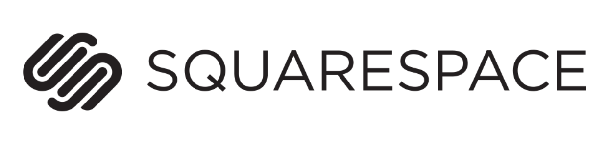 A black and white logo for squarespace on a white background.