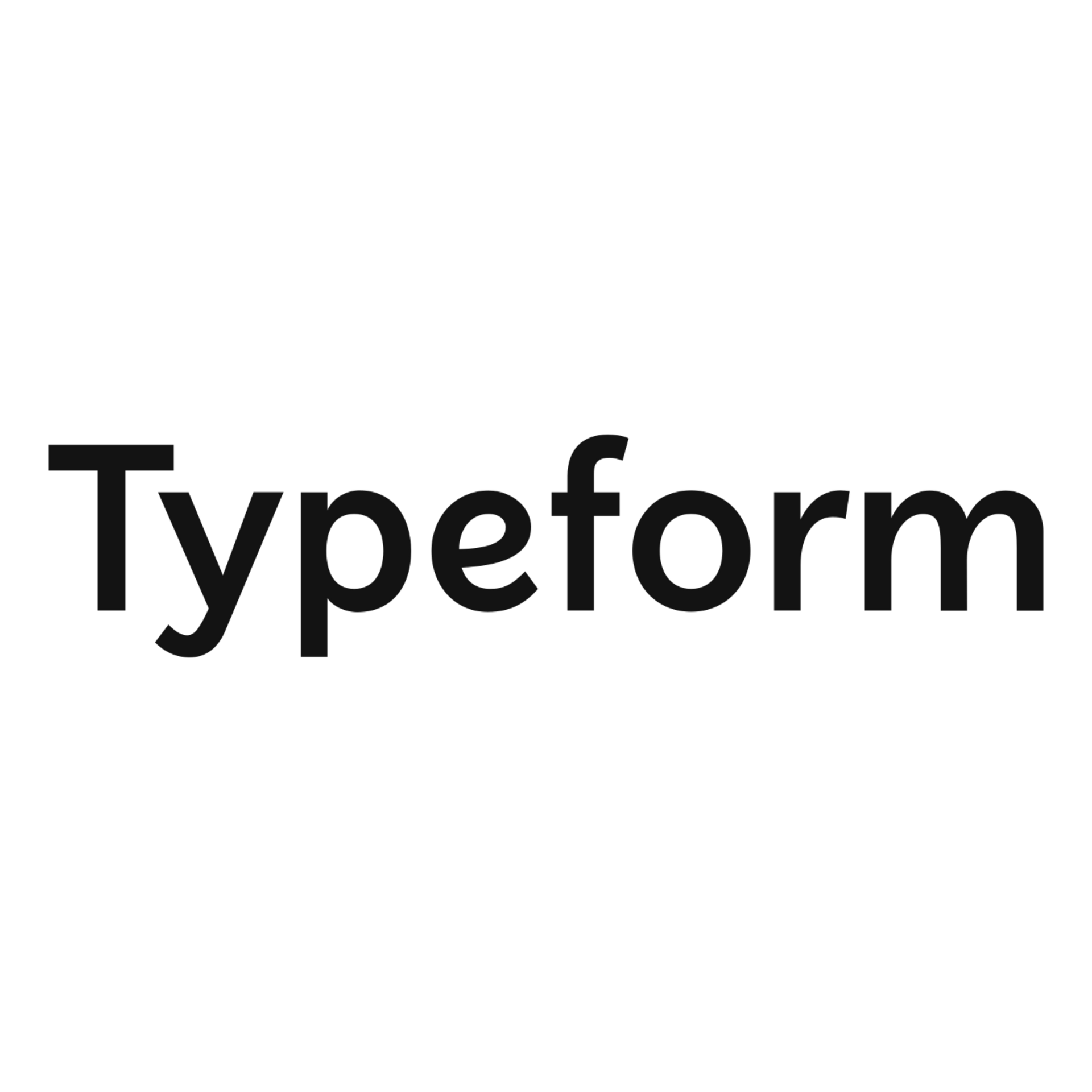 A black and white logo for typeform on a white background.