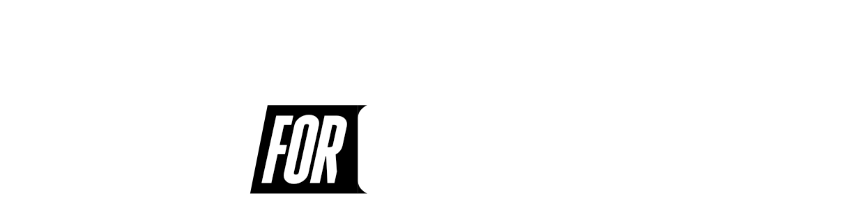 A black and white logo that says for on a white background.