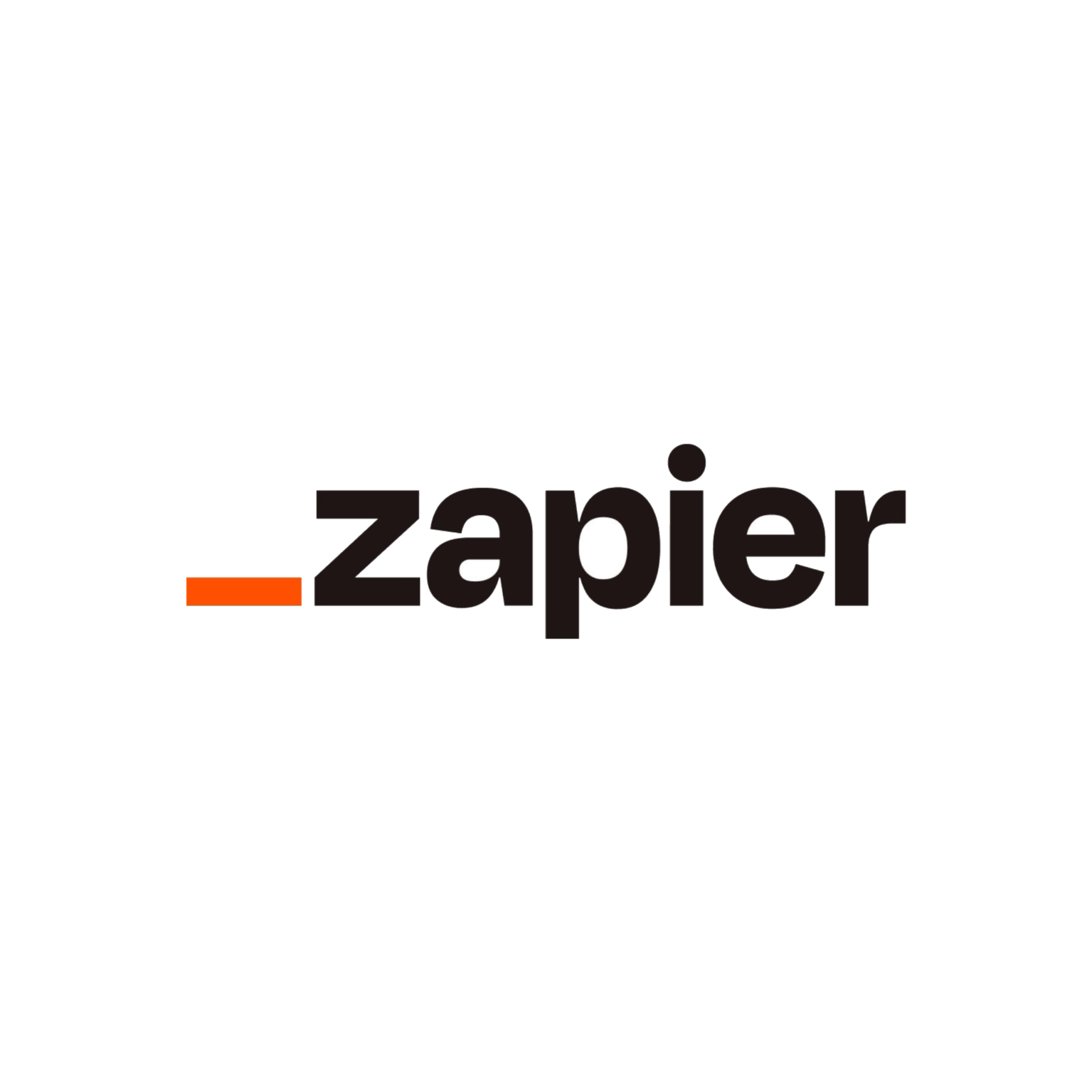 A black and orange logo for a company called zapier on a white background.
