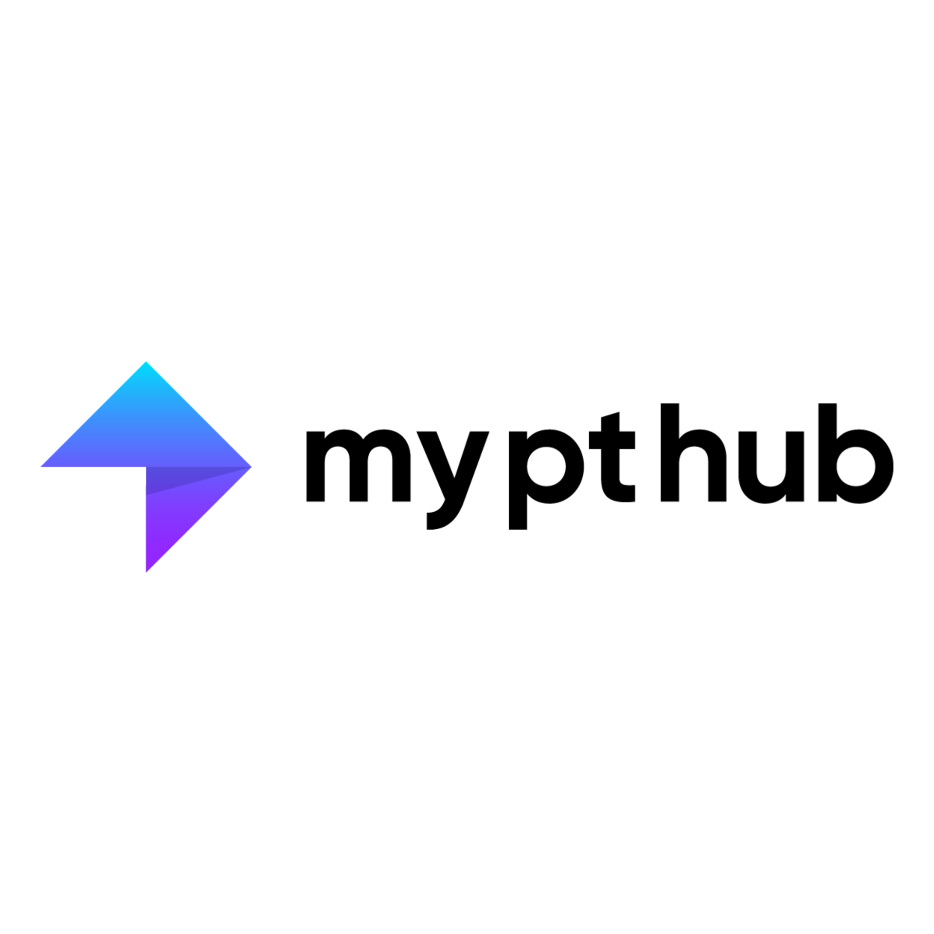 The logo for my pt hub has a purple arrow pointing to the right.