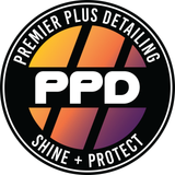 Premier Plus Detailing logo with "PPD" in white and a gradient background, with "Shine + Protect" in the bottom.