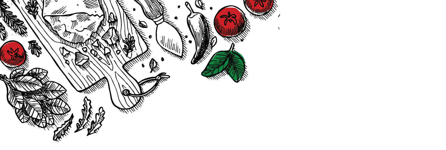 a black and white drawing of tomatoes and leaves on a white background .