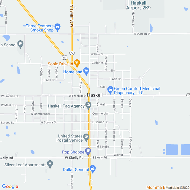 Map of business location