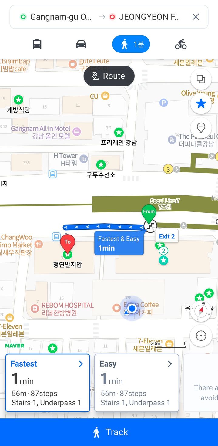 gangnam jeongyeon footmassage location map