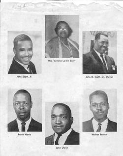 Six black-and-white portrait headshots arranged on a page with names printed below each.