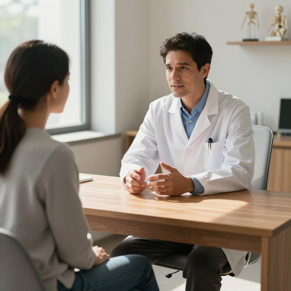 Traumatólogo en consulta evaluando dolor articular