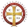 Golden Orthodox cross seal with red circular text reading “Ecumenical Patriarchate of Constantinople”