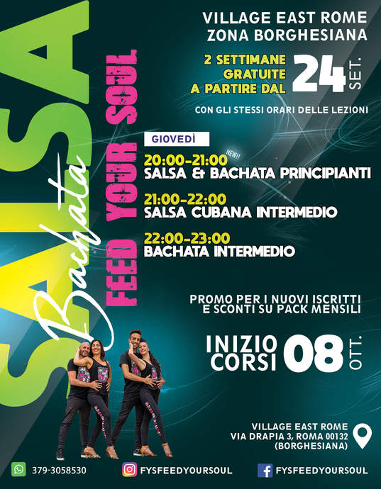 Corsi di Salsa e bachata in zona Eur Montagnola a Roma