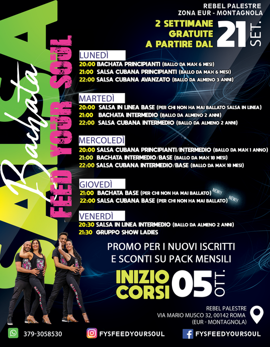 Corsi di Salsa e bachata in zona Eur Montagnola a Roma