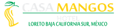 A logo for casa mangos hotel in loreto baja california sur mexico
