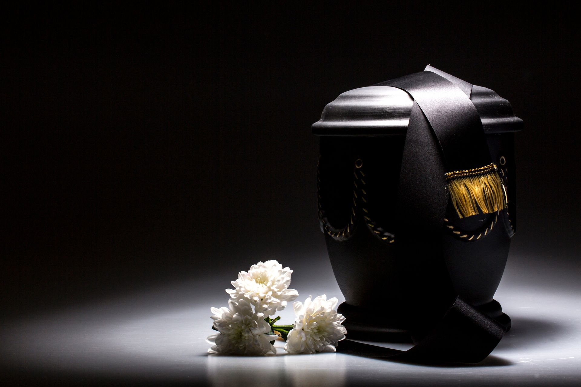 Black Cremation Urn
