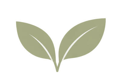 Logo stilizzato di una foglia verde con due foglie su sfondo bianco
