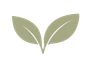 Logo stilizzato di una foglia verde con due foglie simmetriche su sfondo bianco