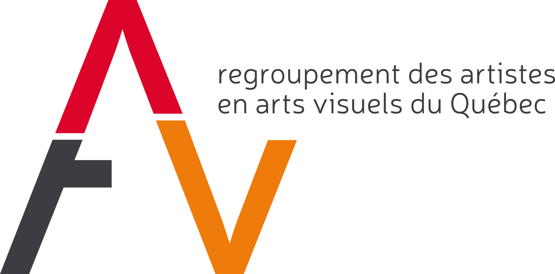 A logo for regroupement des artistes en arts visuels du quebec