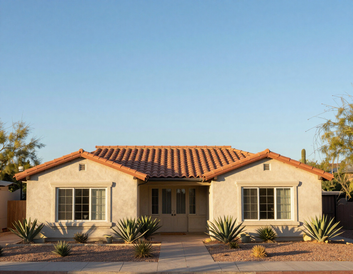 Arizona home under a calm morning sky