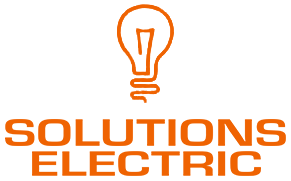 The logo for solutions electric has a light bulb on it.