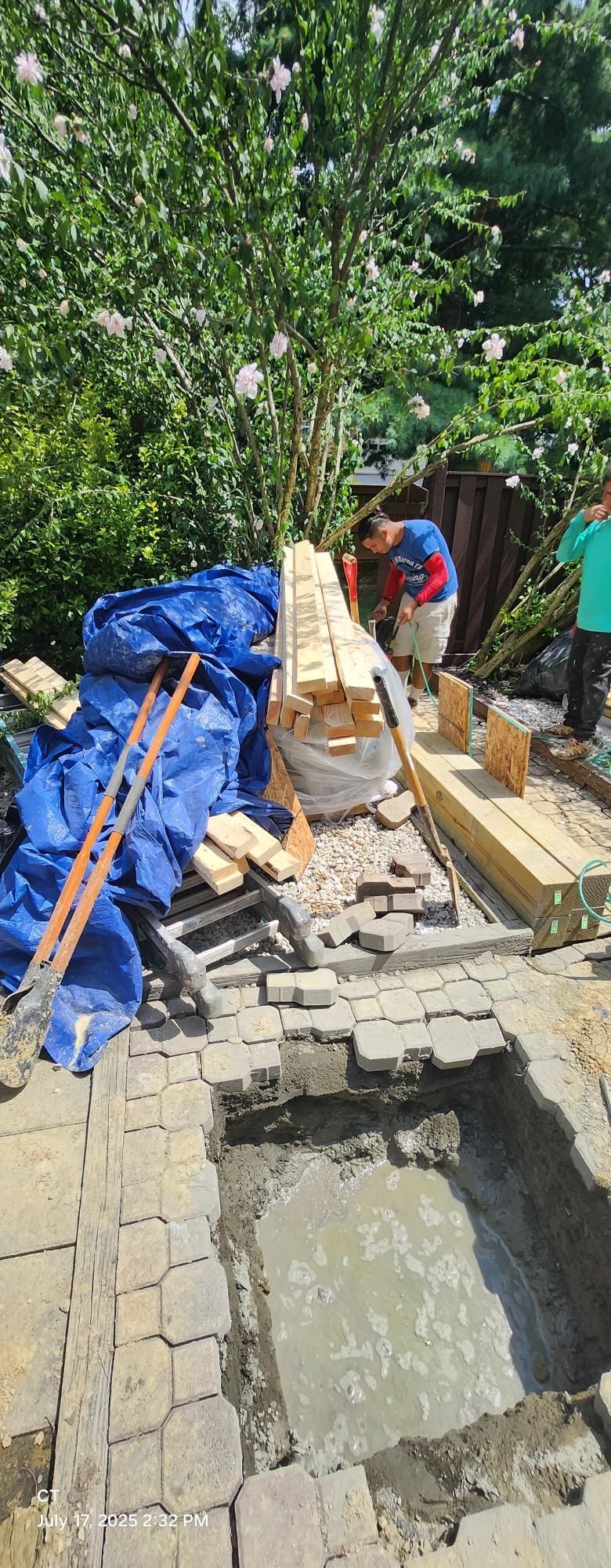 A group of people are working on a construction site.