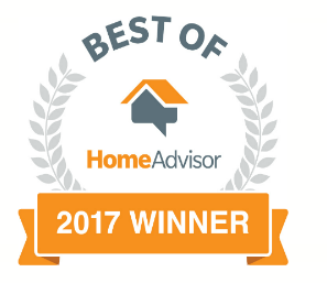 A badge that says best of home advisor 2017 winner