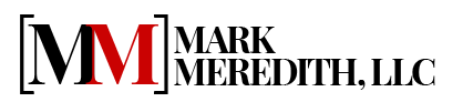 Logo of Mark Meredith, LLC, featuring bold "MM" initials in black and red, with the name and "LLC" below.