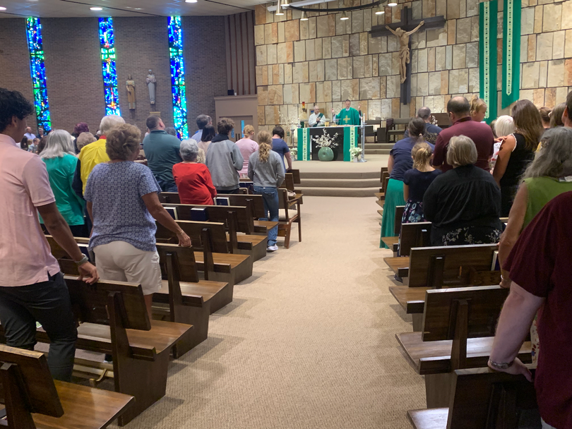 Mass at St Joseph Catholic Church, Wauwatosa, Wisconsin