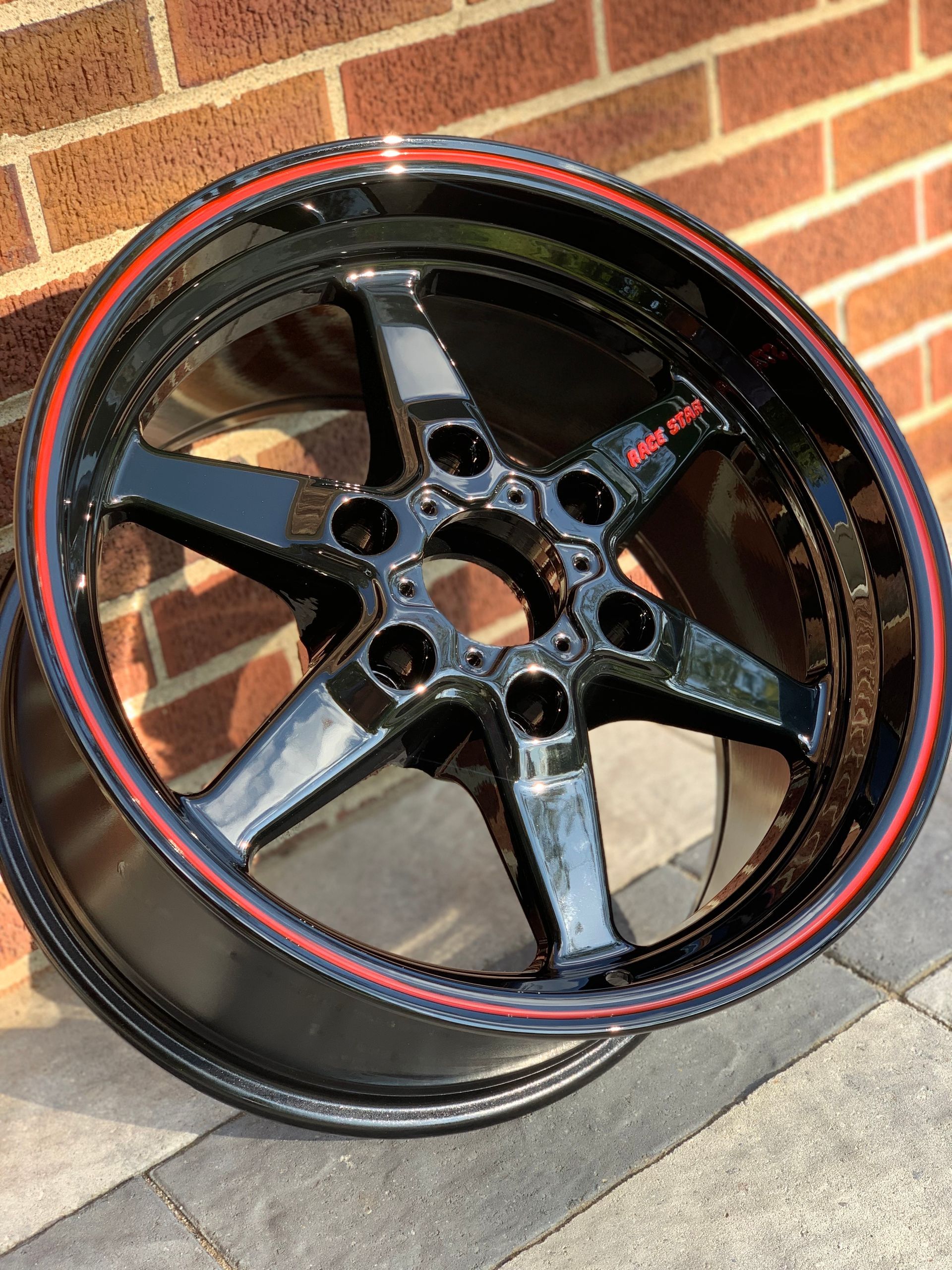 Purple / Maroon Powder Coating with Gloss on Wheel