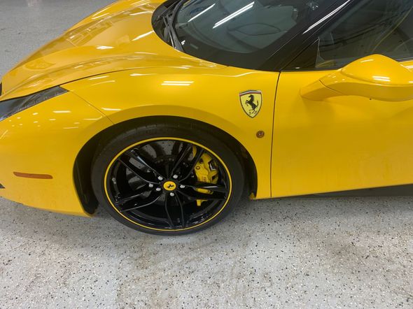 Gold Powder Coating on Porsche Wheels