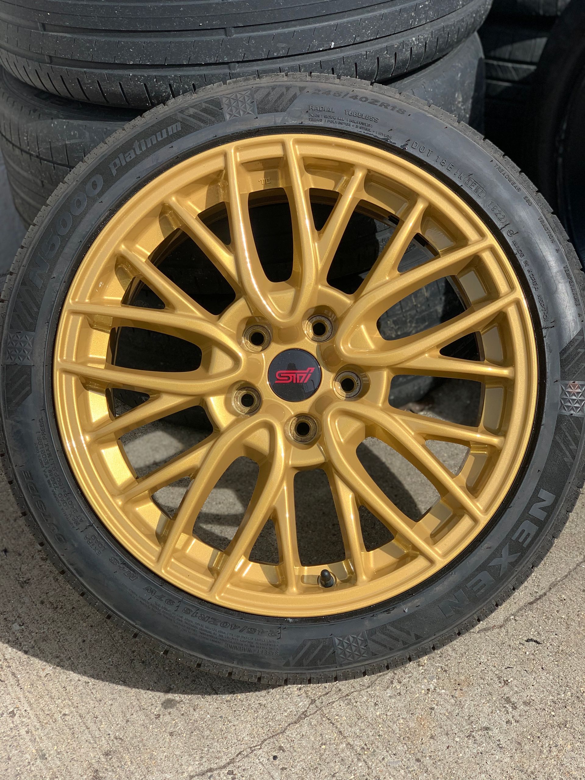 Glossy black powder coat on wheel