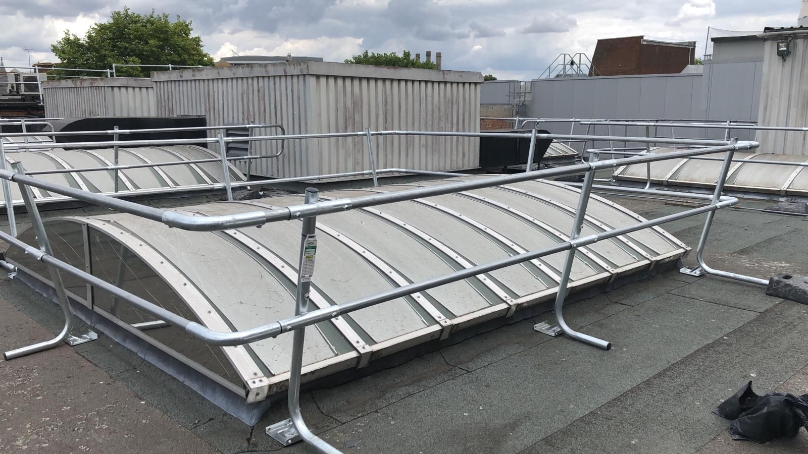 Roof safety rail installaton