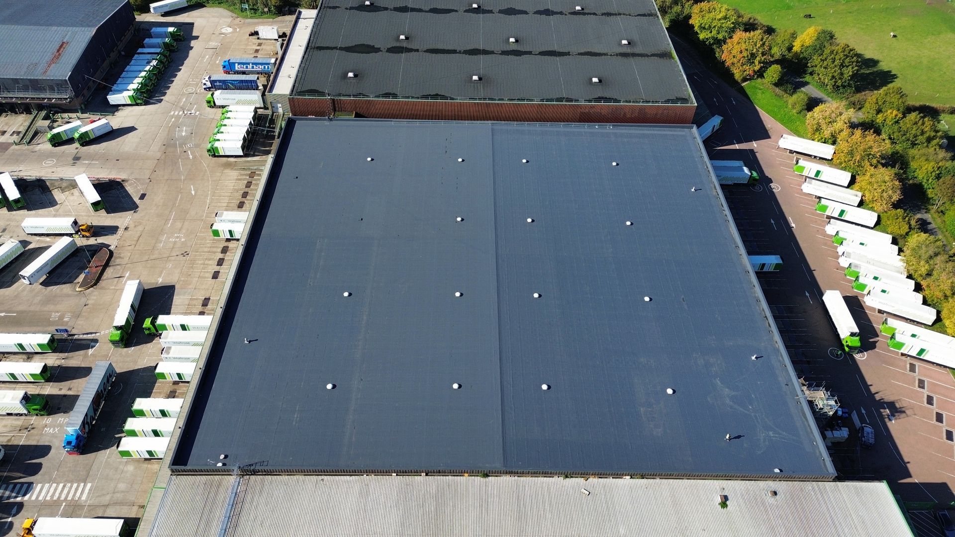 Large scale roofing project, storm damaged