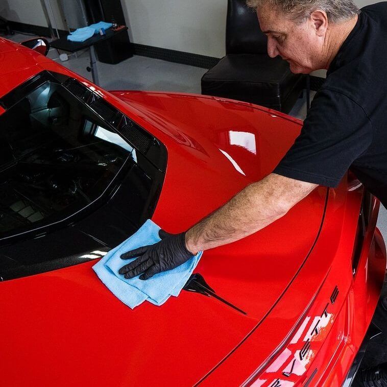 Red Corvette  At Eurocars Detail In Phoenix