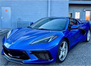 Blue Chevrolet Corvette C8