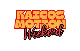 Logo for "Kairos Motion Weekend" in orange and red lettering.