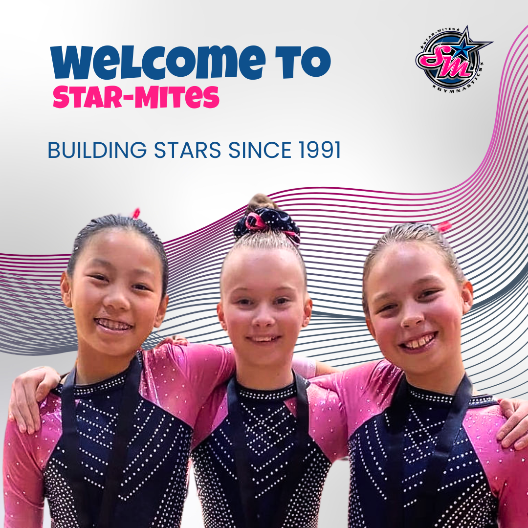 Three gymnasts in pink and black leotards with arms around each other. 